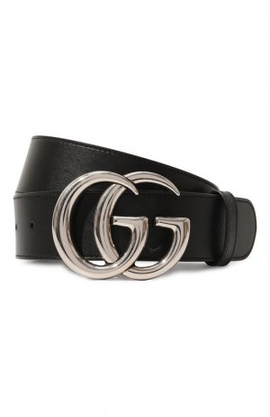 Кожаный ремень GG Marmont Gucci. Цвет: чёрный
