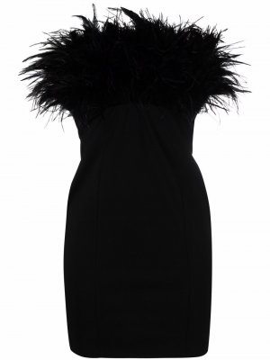Платье мини с перьями Loulou. Цвет: черный