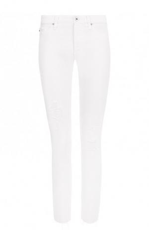Однотонные джинсы-скинни с потертостями Ag. Цвет: белый