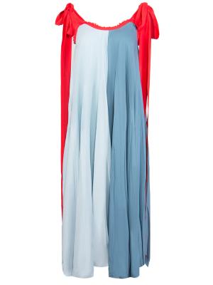 Трикотажное платье AVTANDIL. Цвет: голубой