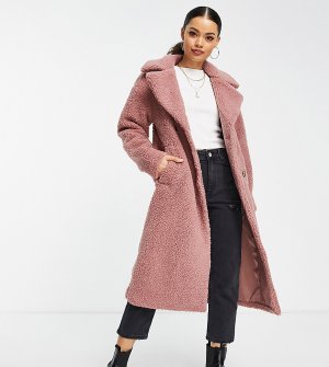 Пальто из искусственного меха розового цвета Urbancode Petite-Розовый цвет Urban Code Petite