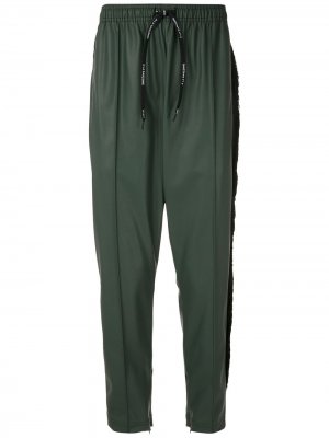 Прямые брюки с бахромой À La Garçonne. Цвет: зеленый