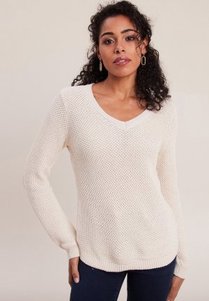 Вязаный свитер MIT V-AUSSCHNITT , цвет ivoire Breal