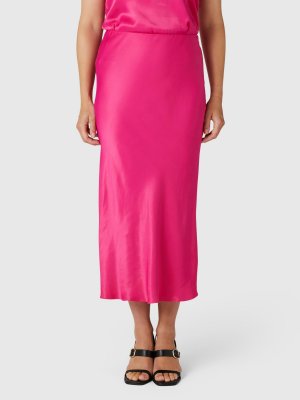 Атласная юбка-комбинация Clara с косым вырезом, розовая Vivere By Savannah Miller