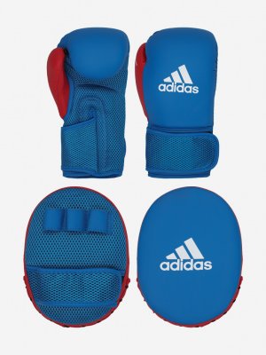 Набор боксерский детский , перчатки 8 oz и лапы, Синий adidas. Цвет: синий