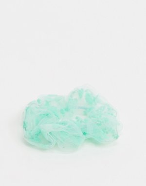 Резинка для волос из тюля с цветочной вышивкой -Зеленый Pieces