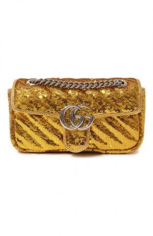 Сумка GG Marmont mini Gucci. Цвет: золотой