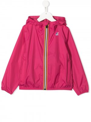Непромокаемая куртка с капюшоном и логотипом K Way Kids. Цвет: розовый