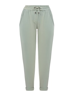 Хлопковые брюки Travelwear с ювелирными цепочками Мониль BRUNELLO CUCINELLI. Цвет: зеленый