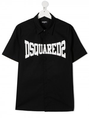 Рубашка с логотипом Dsquared2 Kids. Цвет: черный