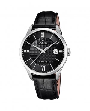 C4707/C Пара черные кожаные мужские часы , черный Candino