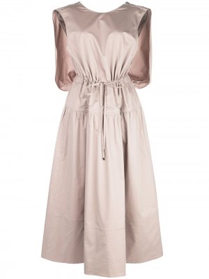 Поплиновое платье-кейп Tibi. Цвет: коричневый