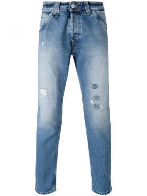 Укороченные рваные джинсы Cycle. Цвет: синий