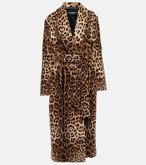 Пальто-кейп с леопардовым принтом из коллаборации Kim, коричневый Dolce&Gabbana