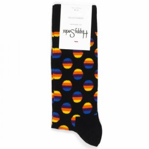 Носки Мужские с рисунками , размер 36-40, черный, оранжевый Happy Socks. Цвет: оранжевый/черный/черный-оранжевый