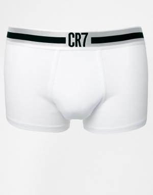 Боксеры-брифы с логотипом на поясе Cristiano Ronaldo CR7. Цвет: белый