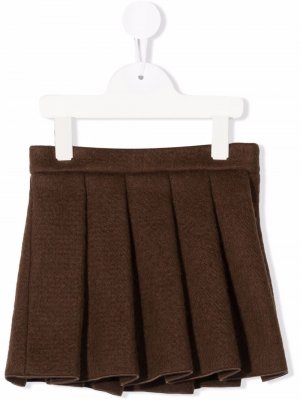 Плиссированная мини-юбка Douuod Kids. Цвет: коричневый