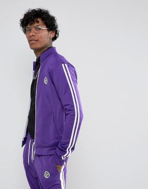 Фиолетовая спортивная куртка с полосками Jaded London. Цвет: фиолетовый