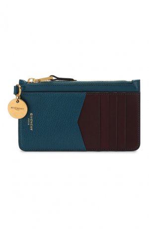 Кожаный футляр для кредитных карт Givenchy. Цвет: бирюзовый