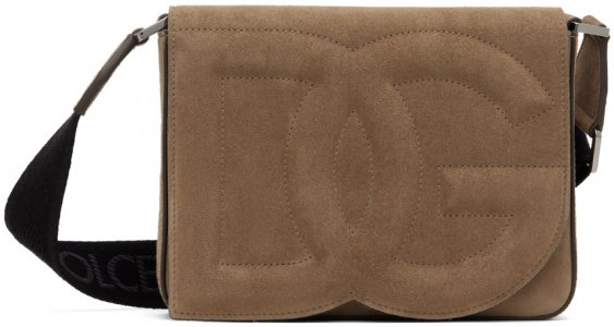 Коричневая сумка через плечо с логотипом DG среднего размера Dolce&Gabbana