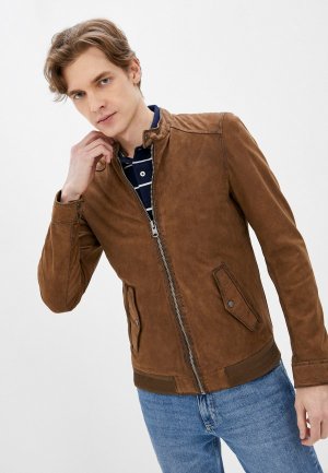 Куртка кожаная Oakwood TRADE. Цвет: коричневый