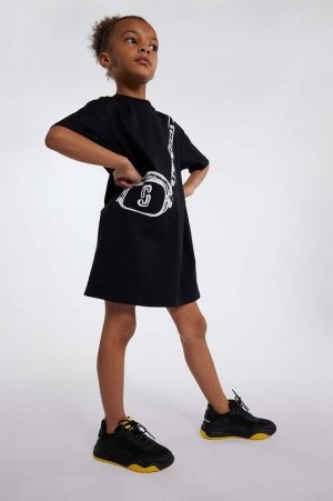 Детское хлопковое платье, черный Marc Jacobs
