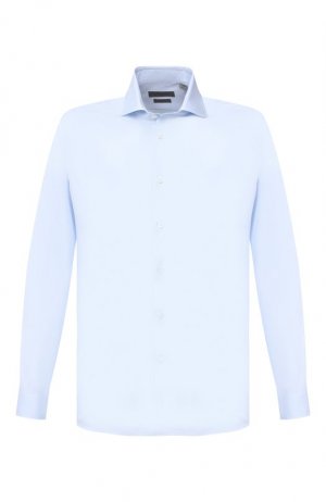 Хлопковая сорочка Corneliani. Цвет: голубой