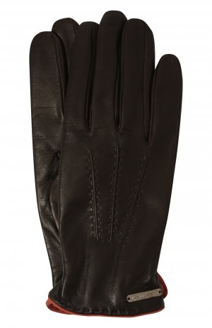 Кожаные перчатки Corneliani. Цвет: коричневый