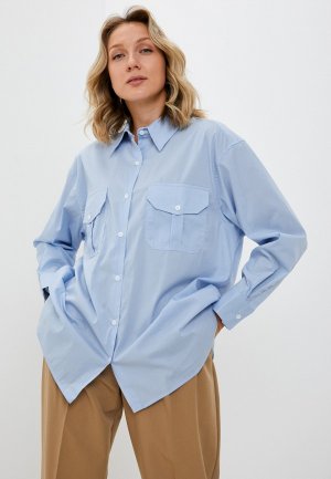 Рубашка Plain. Цвет: голубой