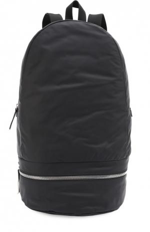 Кожаный рюкзак с шерстяной отделкой Z Zegna. Цвет: черный