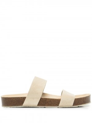 Double-strap suede sandals Pedro Garcia. Цвет: бежевый
