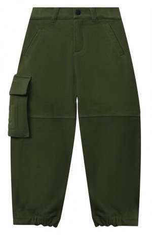 Хлопковые брюки-карго Fendi. Цвет: зелёный
