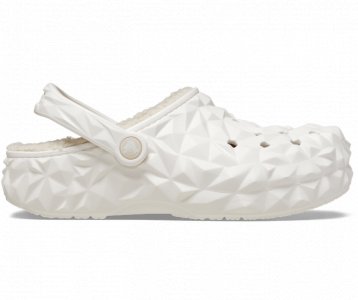 Классические сабо с геометрическим рисунком на подкладке женские, цвет White Crocs
