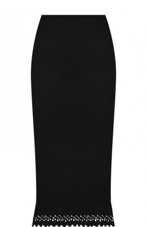 Однотонная вязаная юбка-карандаш Roland Mouret. Цвет: черный