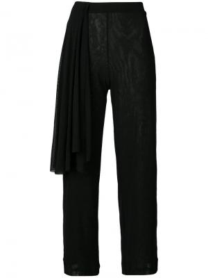 Укороченные брюки с драпировкой Fuzzi. Цвет: черный
