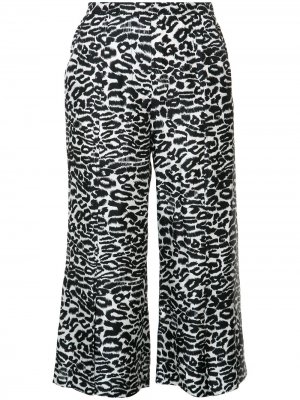 Укороченные брюки с леопардовым узором Piamita. Цвет: черный