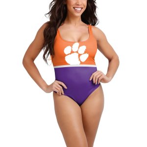Женский цельный купальный костюм FOCO Orange Clemson Tigers Unbranded