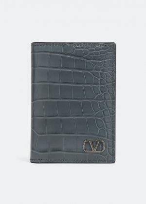 Картхолдер VALENTINO GARAVANI Mini VLogo Signature card case, серый