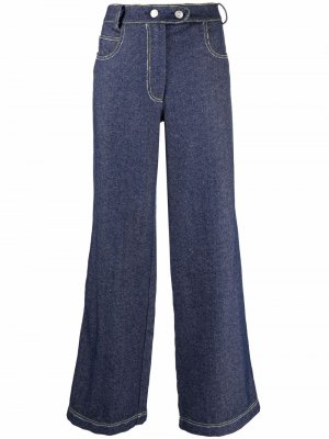 Широкие джинсы с завышенной талией Marco Rambaldi. Цвет: синий