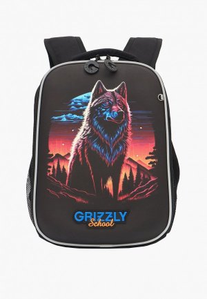 Рюкзак и брелок Grizzly. Цвет: черный