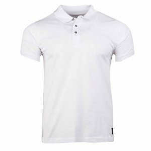 Мужская рубашка-поло из мягкого хлопка с короткими рукавами и эластичной лентой логотипом на плече CERRUTI