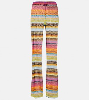Узкие брюки с высокой посадкой из трикотажа зигзаг , разноцветный Missoni