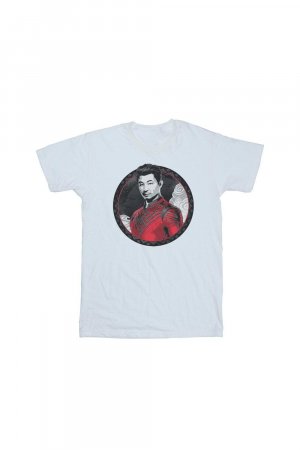 Хлопковая футболка с красным кольцом «Шанг-Чи и легенда десяти колец» , белый Marvel