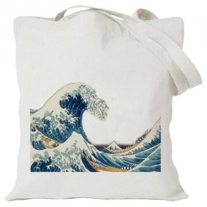 Сумка-шоппер на молнии Большая волна, белый Bag&You. Цвет: белый/синий