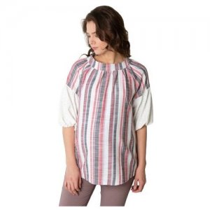 Блуза , размер 44-46, белый, красный Мамуля Красотуля. Цвет: белый/красный