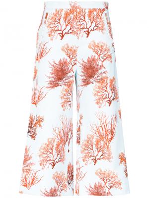 Wide leg cropped trousers Andrea Marques. Цвет: est coral azul