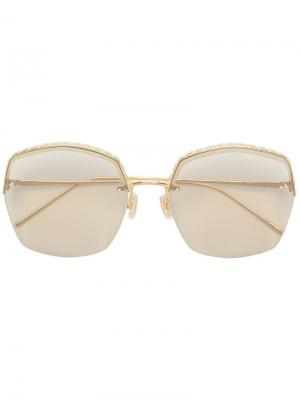 Квадратные солнцезащитные очки Boucheron Eyewear. Цвет: золотистый