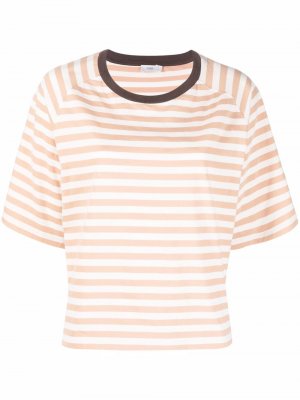 Striped short-sleeved T-shirt Closed. Цвет: бежевый
