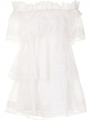 Платье Petal из органзы Macgraw. Цвет: белый