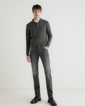 Узкие серые мужские джинсы , темно-серый Florentino